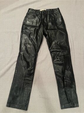 GAP Black Genuine Leather Pants - Original Fit - Size 0